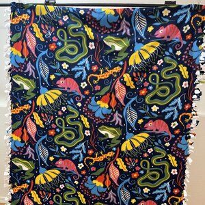 Vibrant Colored Reptile Double-sided Fleece Blanket Throw #51 (52in W X 68in L)